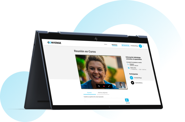Productos - Converge, pantalla de reunión en línea